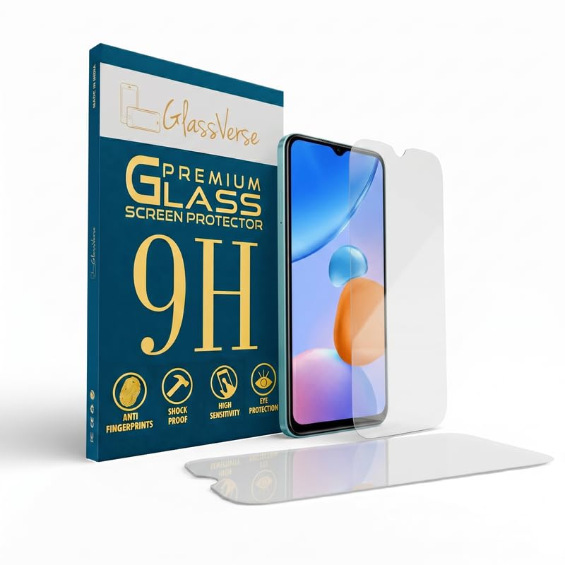 Image of GlassVerse PureView Tempered Glass for Redmi 11 Prime 4G | Crystal Clear, 9H Hardness Screen Protector, Edge to Edge, Case Friendly, Hassle-less Installation Kit Included. (Pack of 2)