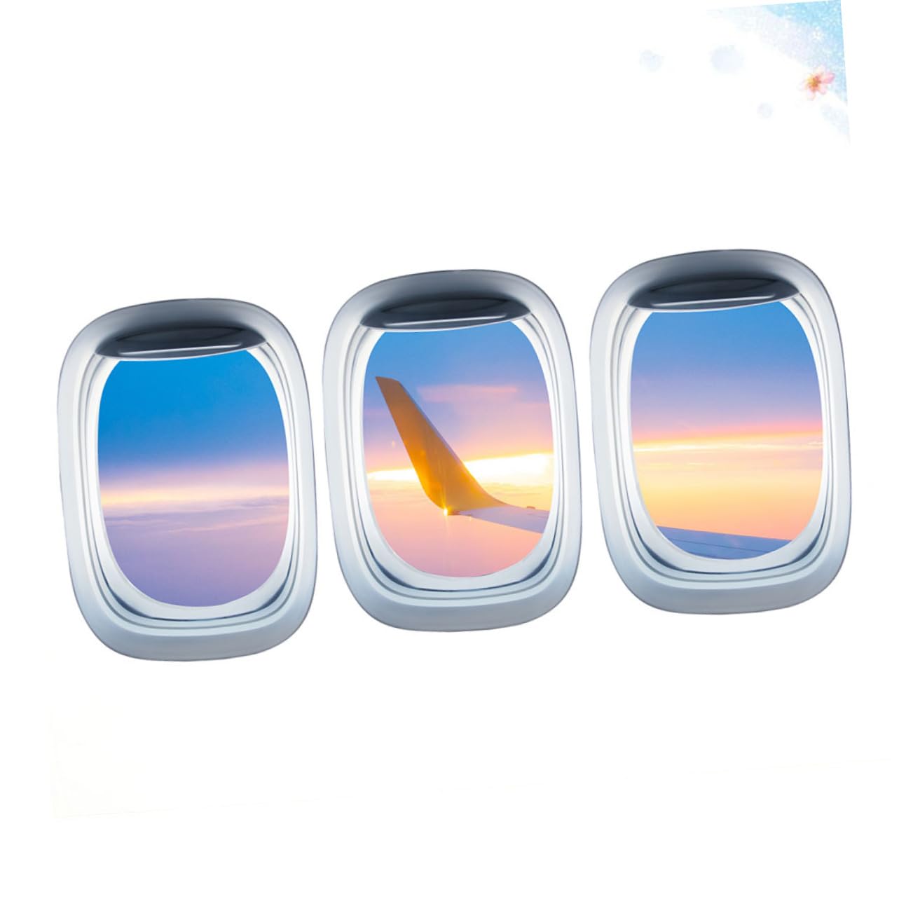 3stücke Fenster Wandaufkleber Flugzeug Landschaft Selbstklebend Und Abnehmbar Für Kinderzimmer Kindergarten Dekorative Wandtattoos Für Junge Mädchen Farbenfrohe Raumgestaltung