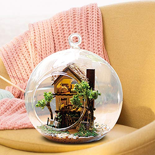 DIY Puppenhaus Holz Glas niedlich Puppenhaus Miniatur DIY Kit Perfekt DIY Geschenk Home Office Dekoration – Bild 6