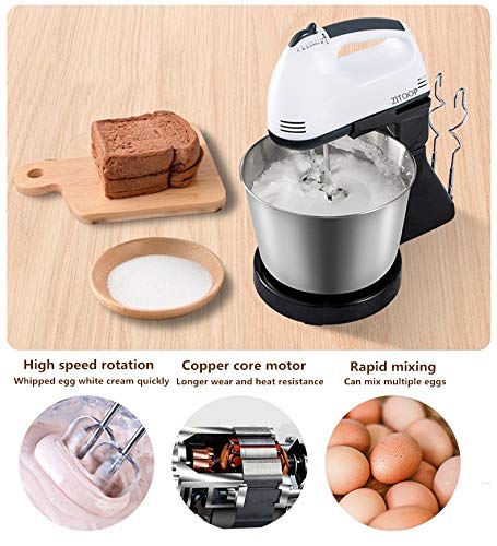 Küchenmaschine, 1.7L Weniges Geräusch Knetmaschine mit Doppelten Knethaken,7 Geschwindigkeit mit Edelstahlschüssel… – Bild 5