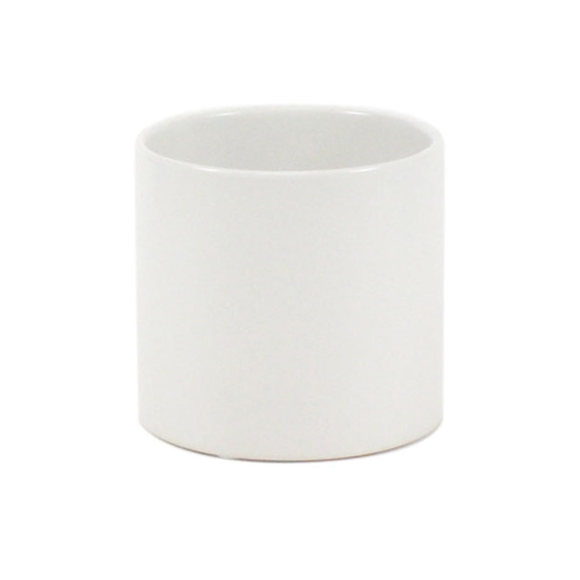 WGVI Matte White Ceramic Cylinder Vase Width 5.5" Height 5", Flower Arrangements, Candle Holder, Terrarium Planter Pot, Storage Container Organizer, Pen Brush Holder, Home Tabletop Decor, 1 Piece