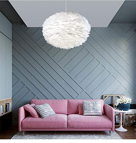 Plafonnier à plumes moderne blanc E27 pour créer un cocon douillet dans la chambre