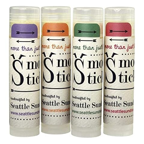 Smooch Stick All Natural Lip Balm Set for Women, Men & Kids with Beeswax & Shea Butter - Fruit, Floral, Herbal Flavors Variety Pack - Small Gift Idea - Seattle Sundries Cover