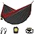 Wise Owl Outfitters Hammock for Camping Double Hammocks Gear for The Outdoors Backpacking Survival or Travel - Portable Lightweight Parachute Nylon DO Charcoal & Red