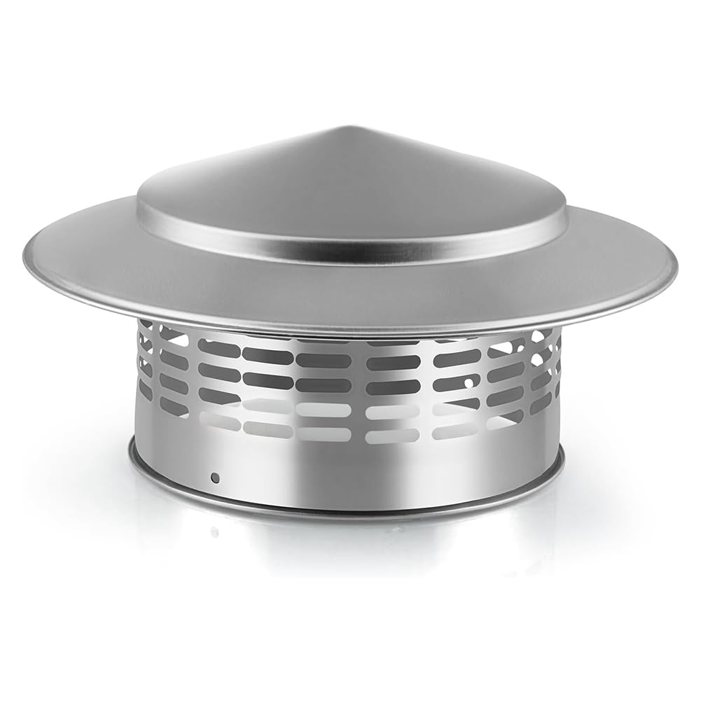 OYSKGNCMW Stove Pipe Topper, 304 Stainless Steel Chimney Cap with Sn, Round Chimney Cover for Exterior Fireplace Flue