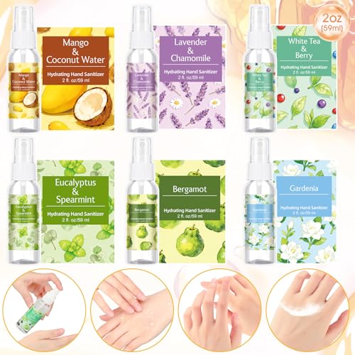 Image of 6 Pcs Hydrating Hand Washing Spray Scented Hand Washing Spray Travel Size 2 Fl oz Portable Pocket Bottle Mist Gently Cleans Dirt for Adults Office Family School Travel Sensitive Skin