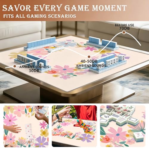 Tapete Mahjong 33"x33" con bolsa y dados miniatura 4