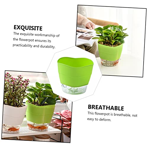 Sosoport 505175A045JRM 4 Pcs Flowerpot Automatic-Watering Pot Self- Cleaning Fish Tank Self-Watering Plant Pot Decorative Plants Containers Flower Pots Fish Tank Fish Bowl Round Plastic Office Planter thumb #4