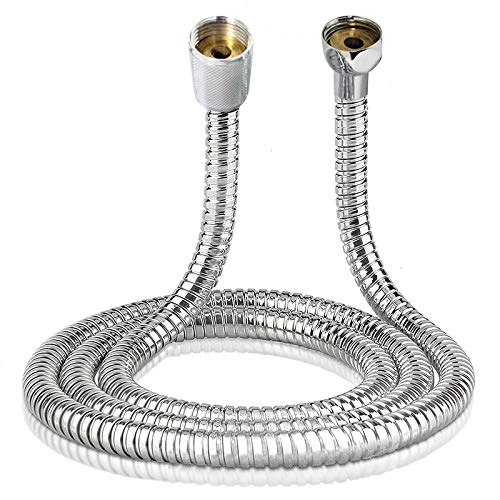 YWSZY Manguera de Ducha 2M Acero Inoxidable Ducha de la Manguera cifrado a Prueba de explosiones Tubo Flexible Tubo Sacar el Tubo de baño Accesorio (Color : Silver, Size : 2m)