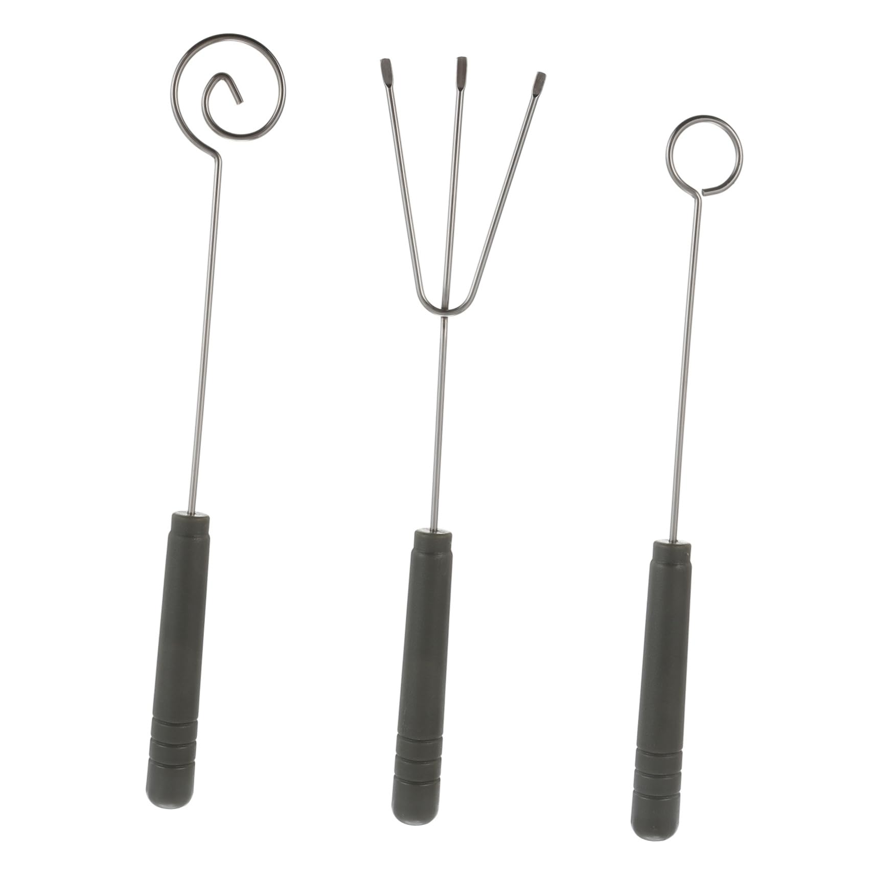 HOLIDYOYO 1set Cross Candy Melt Dipping Tools Candy Dipping Tools Spiral Dipping Tool Fondue Forks Culinary Decorating Fork Tainless Steel Baking Tool Marshmallow Fork DIY Tools Plastic 3pcs