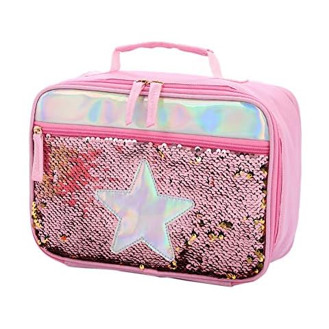 Durable Sequin Insulated Lunch Bag for Girls Cover