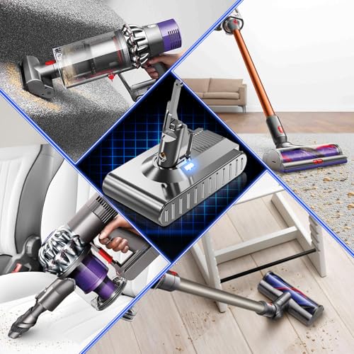 Image of Upgraded 21.6V 8000mAh Replacement for Dyson V8 Battery 215681 967834-05 Compatible with Dyson V8 SV10 Absolute /Animal /Motorhea /Fluffy Carbon Fiber SV10 Cord-Free Handheld Vacuum,Filters