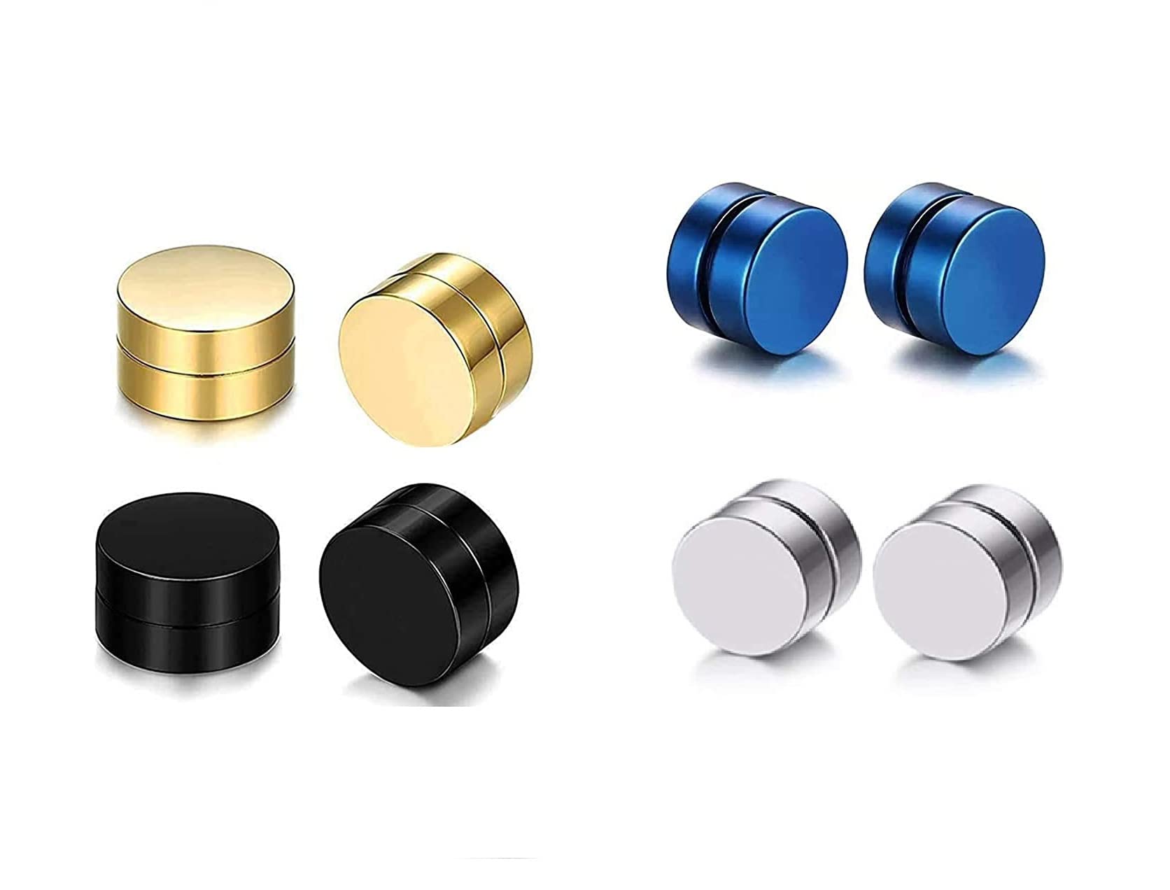 PS CREATION Non-Piercing Magnetic 316L Stainless Steel Studs Earrings for Men and Women