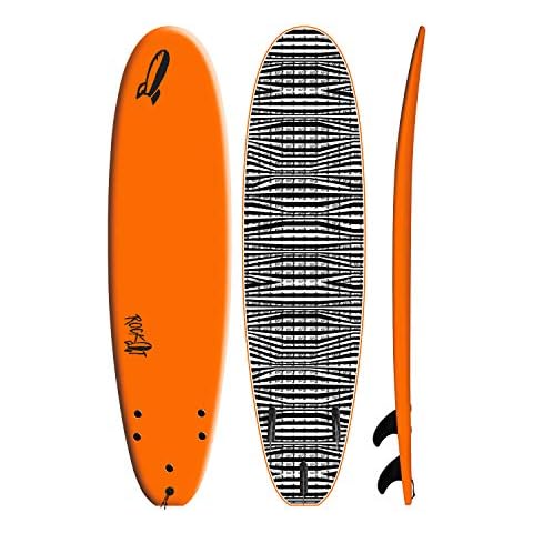Rock-It 7' SHORTBUS Midsized Soft Top Surfboard, Surf Boards Adults, Innovative Design for Kids and Adults, Tabla de Surf, Beginner Surfboard, Kids Surfboard (Orange) Cover