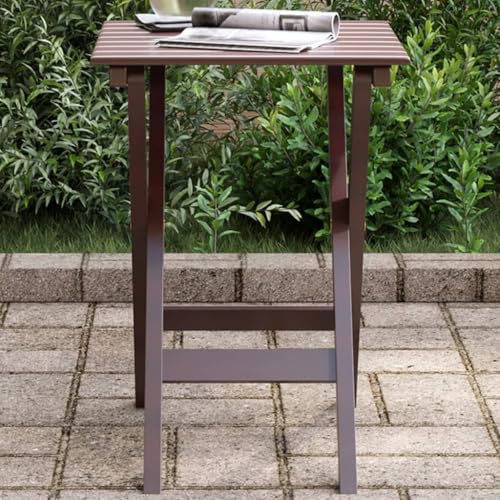 Woonisher Table d’appoint Pliable Marron Bois de peuplier Massif Table Jardin Exterieur Salon de Jardin Pas Cher