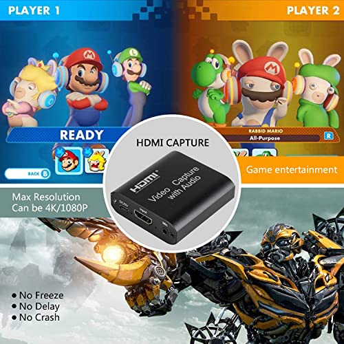 DIGITNOW Audio Video HDMI Capture Card with Loop Out, USB 2.0 4K HD 1080P 60FPS HDMI Video Game Capture Card for Live Streaming for PS3/ PS4 /Xbox... - Image 5