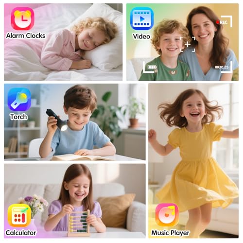 cosjoype kids game smart watch for kids with 24 puzzle games hd touch screen camera music player pedometer alarm clock calculator flashlight 1224hr kid watch gift for 4-12 year old boys toys for kid