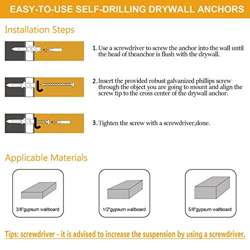 Kurui SF31248 #8 Self Drilling Drywall Anchors thumb #6