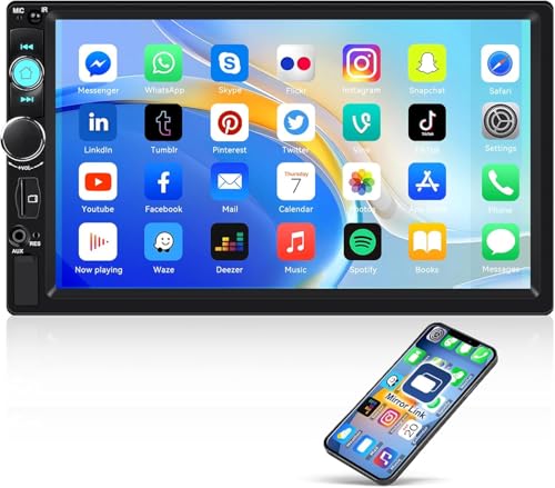 【ダブルDIN カーステレオ 7インチ抵抗式タッチスクリーン搭載】 Bluetooth内蔵 スマホミラーリング 18局FMチューナー バックカメラ接続 純正ハンドル操作対応 178×100mm 汎用サイズ 車載エンタメプレーヤー(日本語を含む+日本の周波数) 【ダブルDIN カーステレオ 7インチ抵抗式タッチスクリーン搭載】 Bluetooth内蔵 スマホミラーリング 18局FMチューナー バックカメラ接続 純正ハンドル操作対応 178×100mm 汎用サイズ 車載エンタメプレーヤー(日本語を含む+日本の周波数)