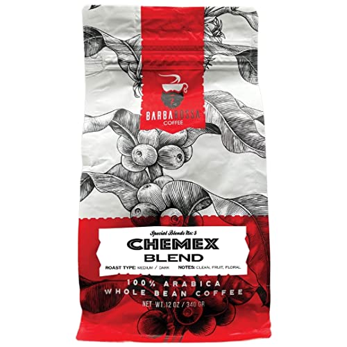 Best Coffee for Chemex: Elevate Your Brew Experience with Top Picks 11 Barbarossa Coffee Chemex Blend - Natural Premium Quality Handcrafted Medium Dark Gourmet Artisan Roasted Whole Low Acidity Coffee Beans | 2019 Neighborhood Favorite Award - 12 Oz…