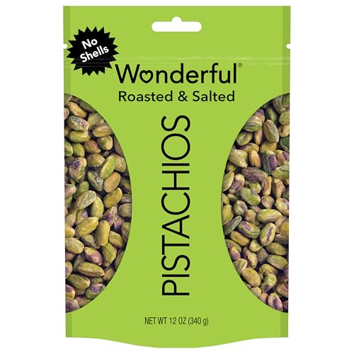 Wonderful Pistachios No Shells, Roasted & Salted Nuts, 12 Ounce