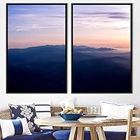 2 Piece Framed Canvas Wall Art Sunset in The Mountains Canvas Prints Home Artwork Decoration for Living Room,Bedroom - 16