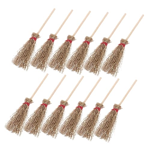 minkissy 12pcs Hanging Party Decor Miniature Witch Broomstick Broom Broomstick Creating Festive Atmosphere Witch Prop Pendantdant Miniatures Branch Broom Witch Broom Decor Themed Parties