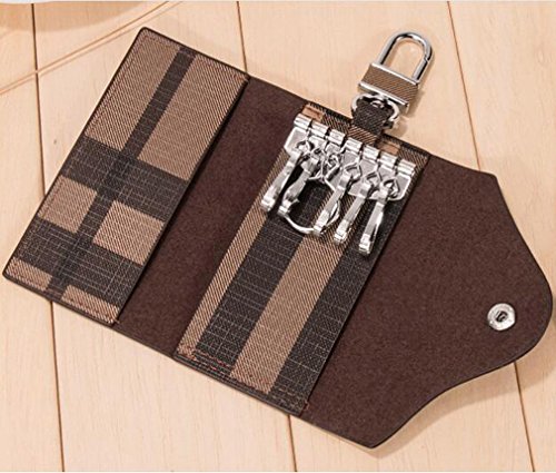 Women Men Leather Car Key Chain Card Holder Money Wallet Pouch Case 6 keys Organizer Bag Case4