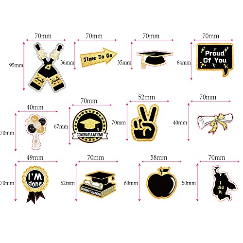 Graduation Party Decorations Black and Gold Congrats Graduate Balloons Wonlonda Happy Graduation Banner with Balloons Bunting Congrats Grad - Image 2