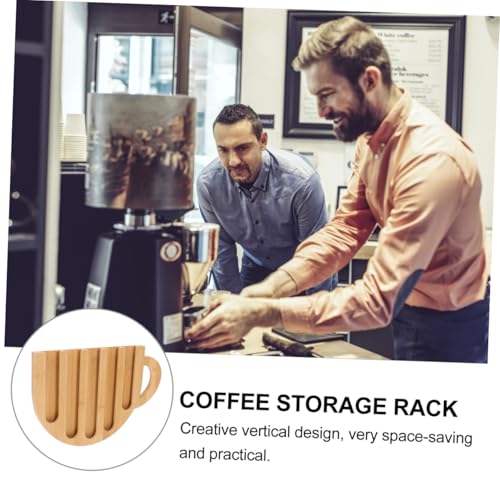 Support capsules café en bois compact | Rangement de cuisine stable - 5
