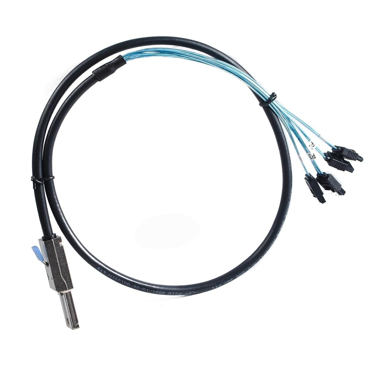 P84CS Mini SAS 26P SFF-8088 a 4 cavi splitter SATA, 1 m - Mini SAS a SATA cavo dati per dischi rigidi, collegamento tra controller mini SAS e unità SATA