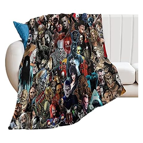 Halloween Throw Blanket Scary Halloween Day Blanket for Kids Adults Super Soft Flannel Fleece Blankets for Bed Couch Sofa 60"x80" Cover