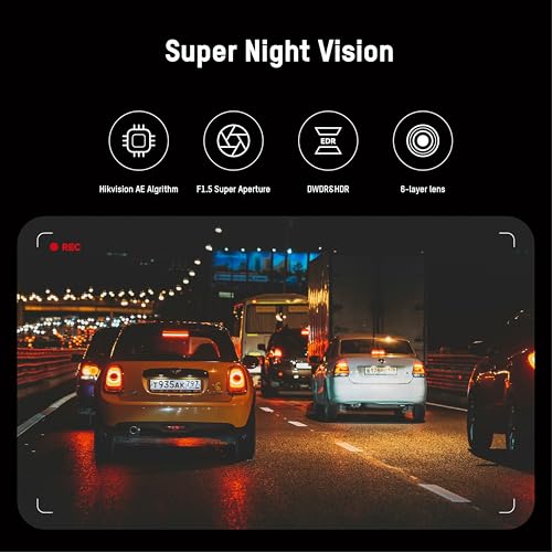 Image of HIKVISION C8Pro 4K Dual Channel Dash Camera for car | ADAS Alerts | 2.45 inch IPS Display | G-Sensor | Night Vision | Built in Wi-Fi | Voice Control | Supports Up to 256GB|Without Hardwire kit