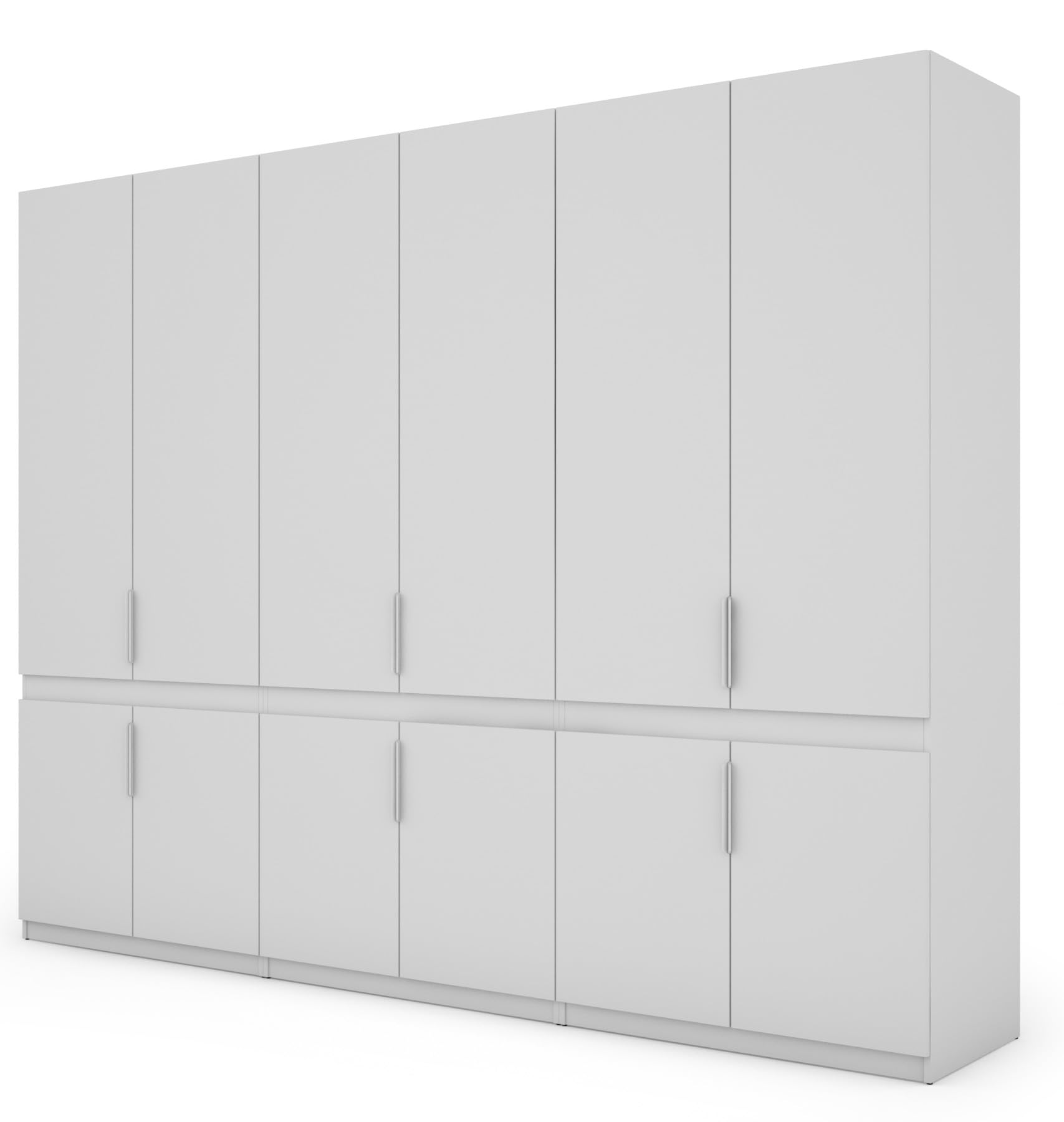 3-częściowa szafa modułowa – szafa na ubrania – 310 x 240 x 59 cm – sypialnia – salon – szafa garderobiana – drążki na ubrania – przestronne szuflady – szafa – szata – krawędź PCW –