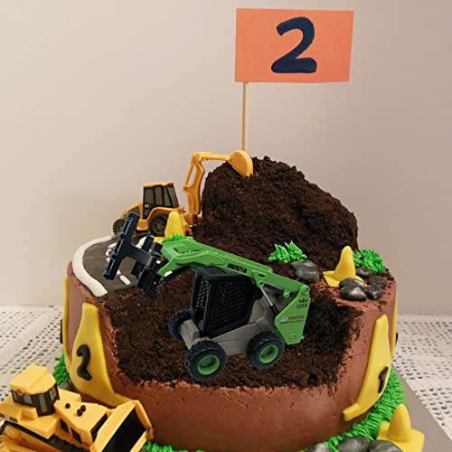 Gemini & Genius Construction Truck 3 In 1 Skid Steer Loader With Metal Forklift And Grab Shovel Construction Vehicle 1/50 Scale Alloy Wheeled Loader Toys For Kids(Wheeled/Green) #TOP6