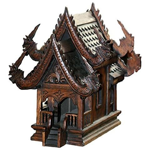 GABUR SanPraPhum Large Actual Size Thai Buddhist Wood Carving for Spiritual Haunted Spirit House Temple Cover