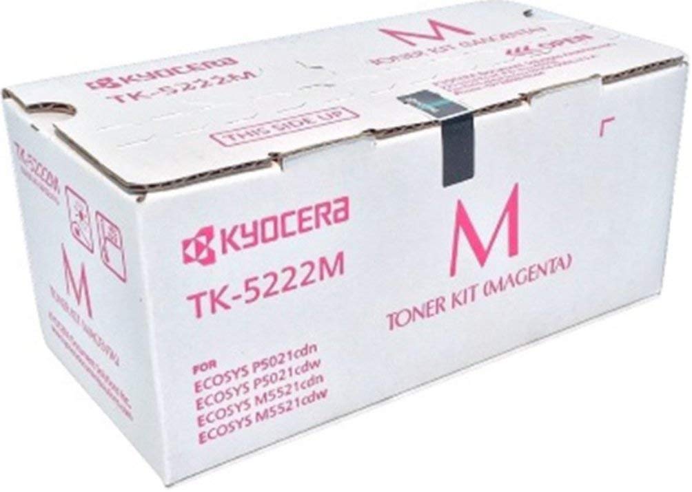 Kyocera 1T02R9BUS1 Model TK-5222M Magenta Toner Cartridge For use with ECOSYS P5021cdn, P5021cdw, M5521cdn and M5521cdw Laser Printers