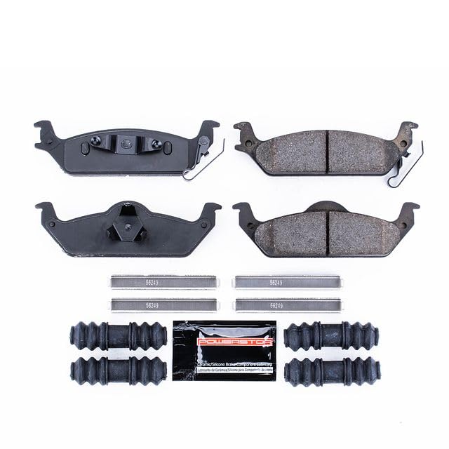 Image of PowerStop Rear Brake Pads for Dodge Dakota 2003-04 - Z23 Carbon-Fiber Ceramic Brake Pads with Installation Hardware, Z23-963