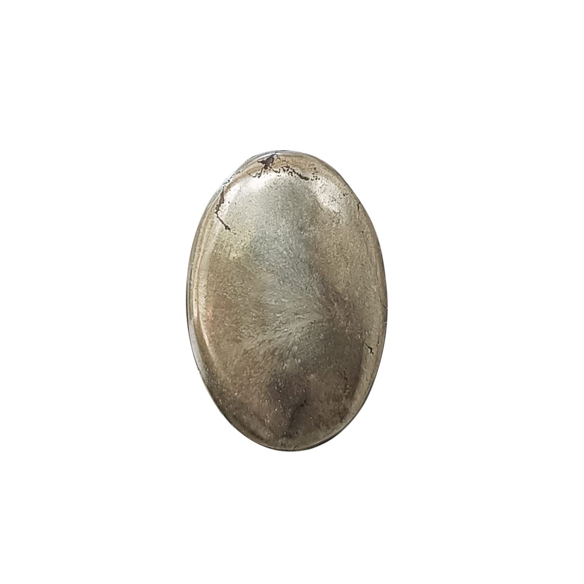 Shubhanjali Natural Golden Pyrite Smooth Cabochon,Pyrite Cabochons Oval Shape Flatback for Jewelry Making,Palm Pocket Energy Stone 30MM x 20MM Approx -Golden
