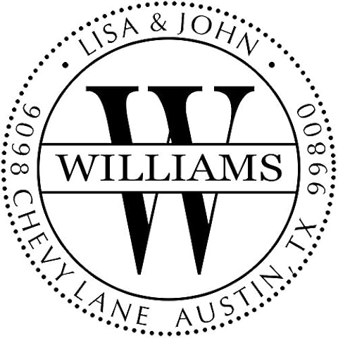 Custom Monogram Address Stamp Dot Border | Custom Return Address Stamp | Self-Inking Stamp | Personalized Address Stamps | Multiple Ink Color Options | Thousands of Impressions Cover