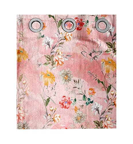 Image of Ultimate Trends 270 GSM Premium Room Darkening Curtains with Tie Back and Diamond Eyelets Set of 2 Panels (7 L x 4 W Feet, Peach)