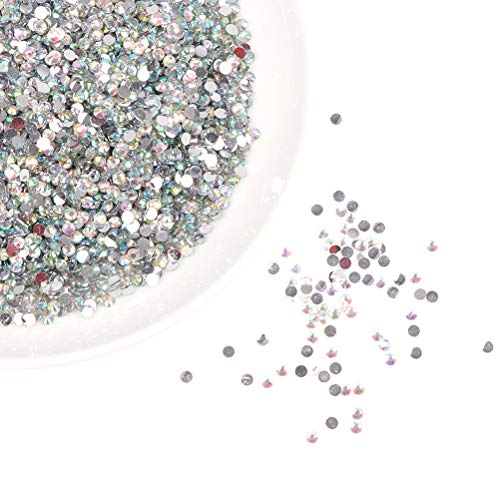 10000Pcs 3mm Bling Crystal Rhinestone Resin Diamond Stickers Mobile Phone Beauty DIY Accessories Ab White Flat Bottom Diamond Rhinestone Sticker for DIY Craft, Car Decoration