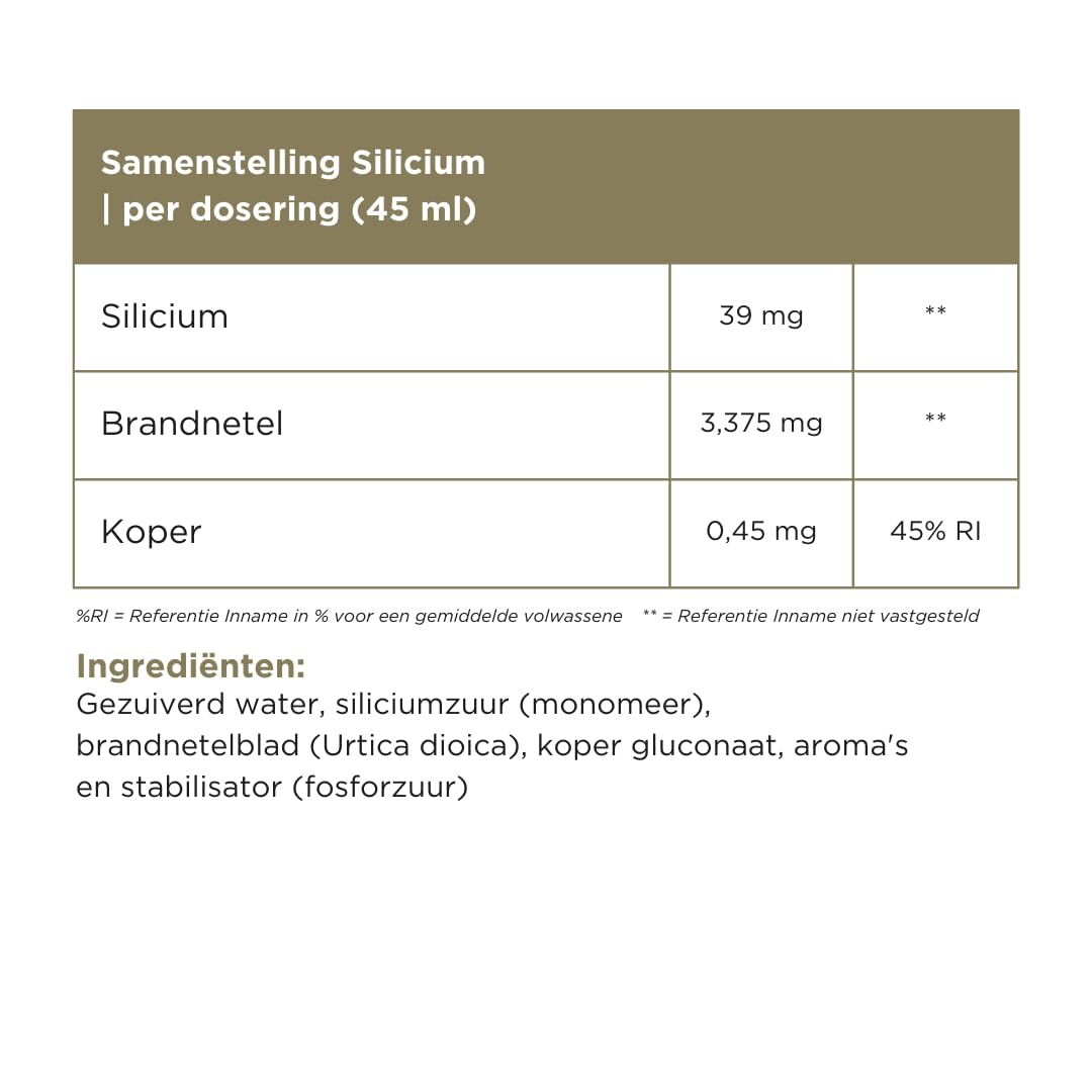 Silicium 1000 ml – Charlotte Labee Supplements – Contient du cuivre – 100% naturel et emballé de manière durable