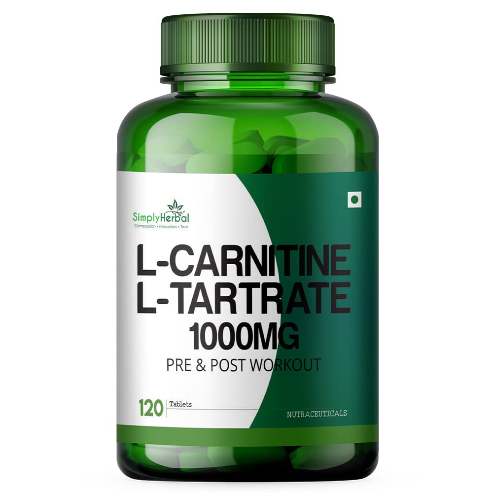 Simply Herbal L-Carnitine with L-Tartrate Tablets 120 Tablets