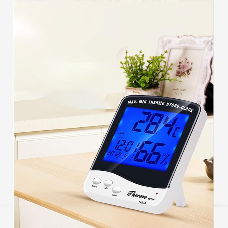 ABS Electronic Thermometer Hygrometer Multi-Functional Home Luminous Indoor