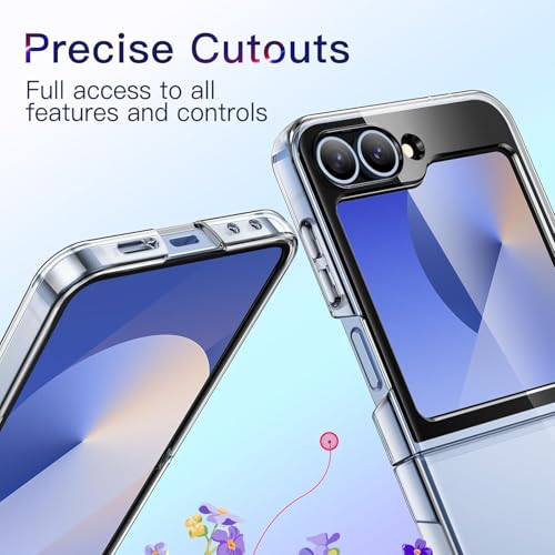 Image of SQUIF Case for Samsung Galaxy Z Flip 6 (2024), Transparent Back Cover with Drop & Camera Protection (Clear)