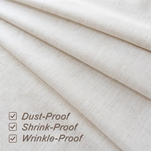Cream Linen Square Table Cloth with Tassel Farmhouse Burlap Tablecloths for Kitchen Dining Heavyweight Water Repellent Oblong Table Covering Cloth Indoor Holiday Decor Ivory Natural, 55x55 Inch by mstexa - Image 5