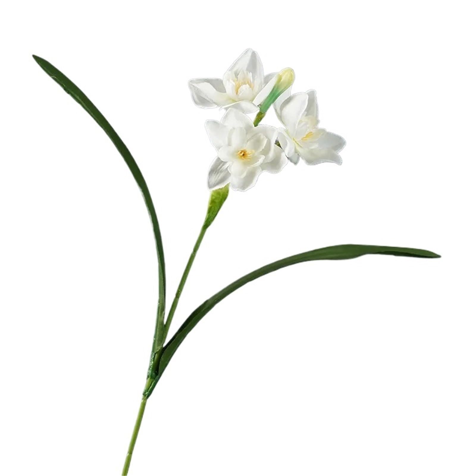 XIANGMLING Simulated Narcissus Flowers, White Yellow Lifelike Fake Flower Arrangement for Home Living Room Decor(Color1,12pcs)