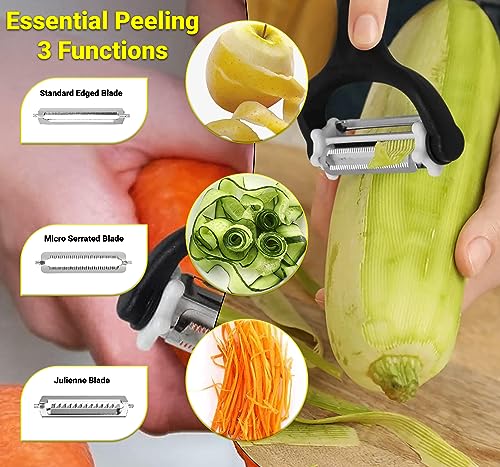 NEEZ 3 in 1 Vegetable Peeler, Fruit, Apple, Carrots, Cucumbers, Tomatoes and Potato Peeler for Kitchens - Image 4