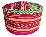 DA'IKI African Dashiki Kufi Hat Africa Kente Pattern Kofi Hat Afrikan Cap, Medium, Pink Green